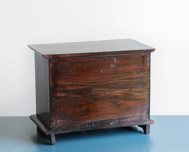 Antique Apothecary Cabinet With 16 Small Drawers, Lacquered Wood