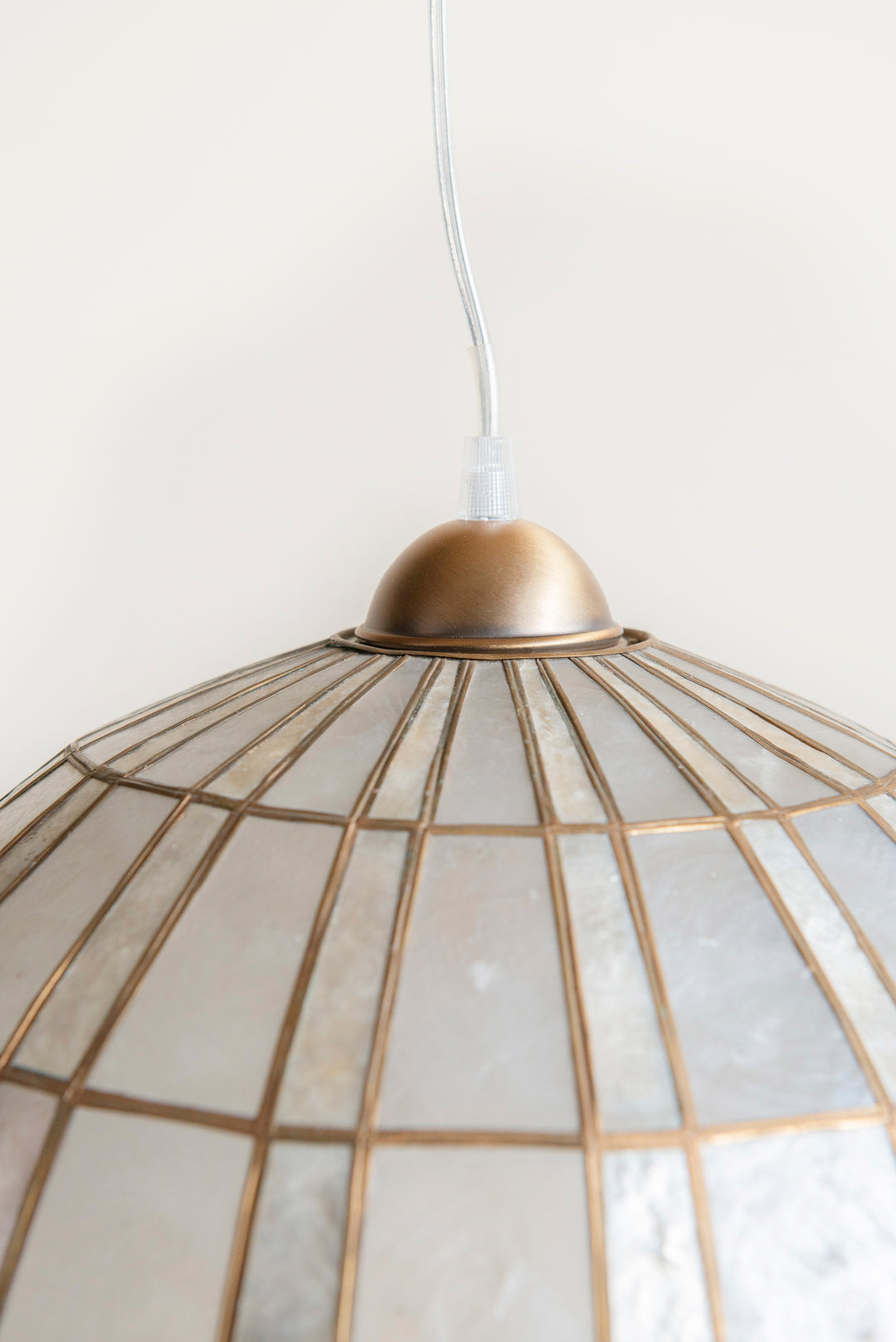 Capiz Shell Pendant Lamp, 1970s Design