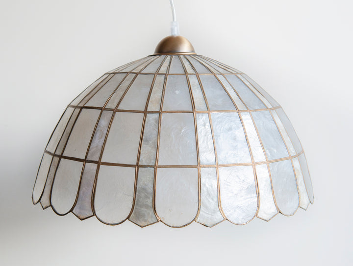 Capiz Shell Pendant Lamp, 1970s Design