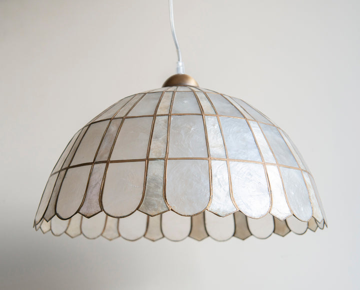 Capiz Shell Pendant Lamp, 1970s Design