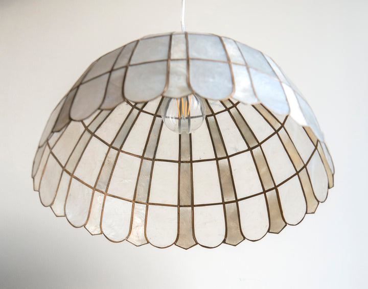 Capiz Shell Pendant Lamp, 1970s Design