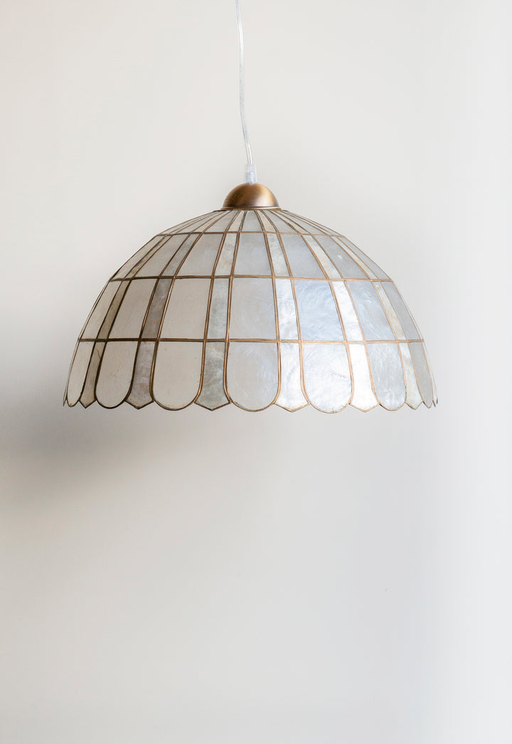 Capiz Shell Pendant Lamp, 1970s Design