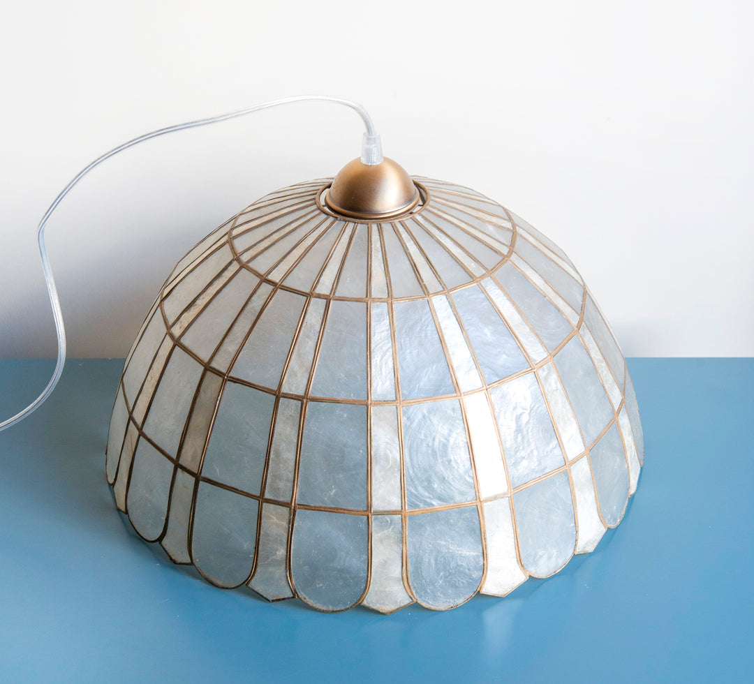 Capiz Shell Pendant Lamp, 1970s Design