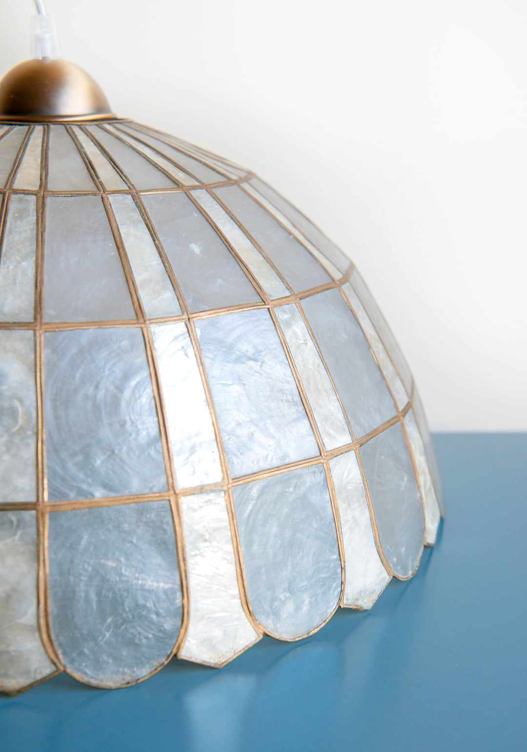 Capiz Shell Pendant Lamp, 1970s Design