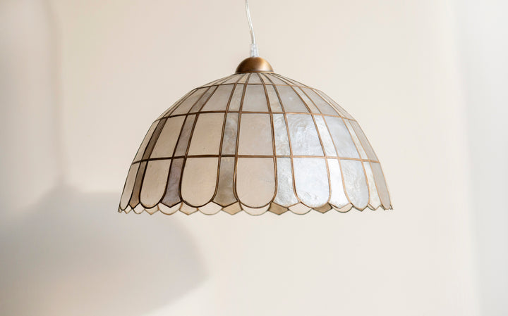 Capiz Shell Pendant Lamp, 1970s Design