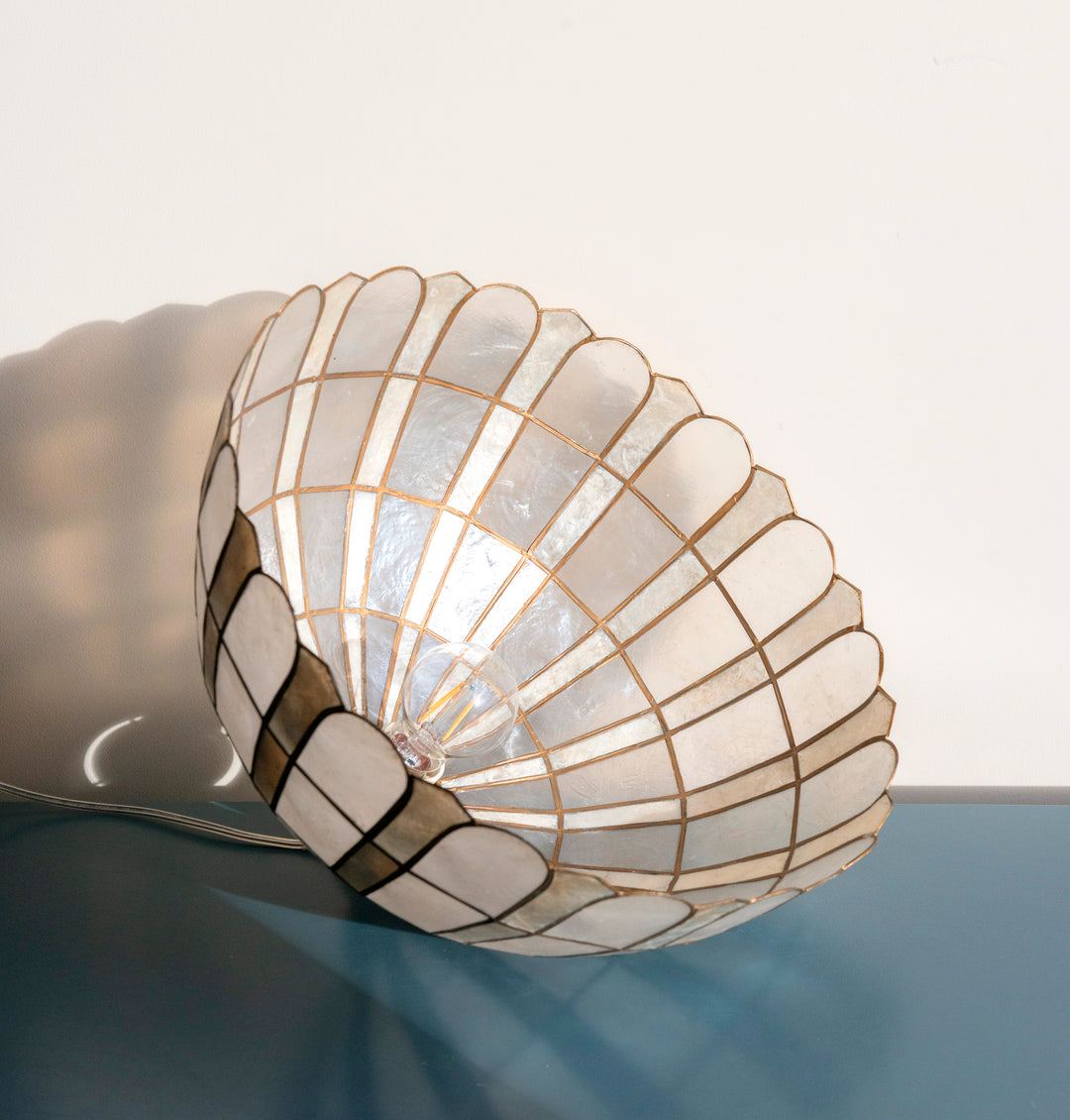 Capiz Shell Pendant Lamp, 1970s Design