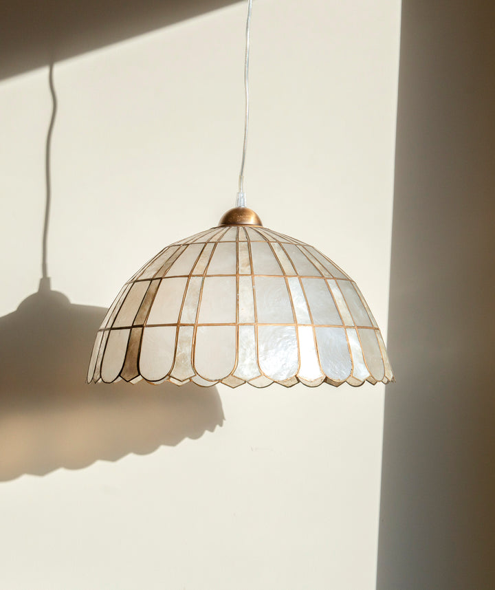 Capiz Shell Pendant Lamp, 1970s Design