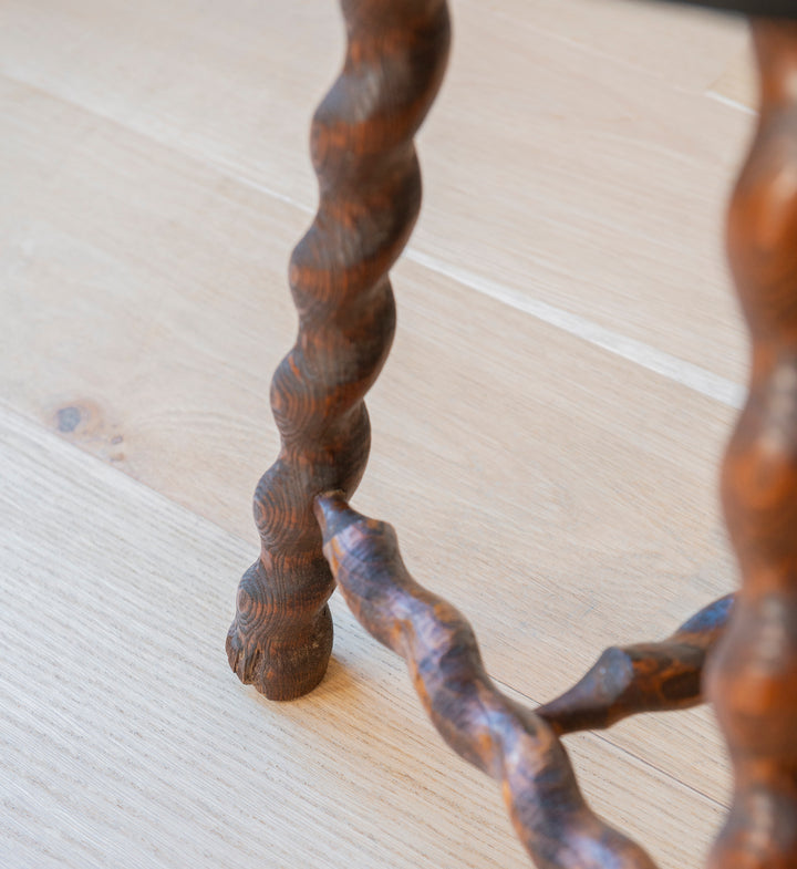 Round French Barley Twist Milking Stool, 1930s