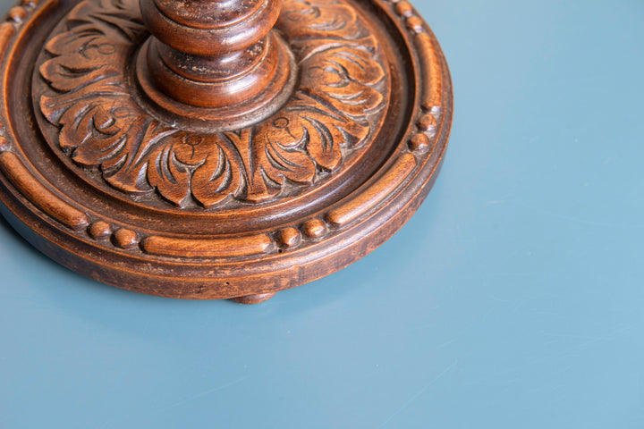 Pair of Hand Carved Barley Twist Candle Holders, 1900s