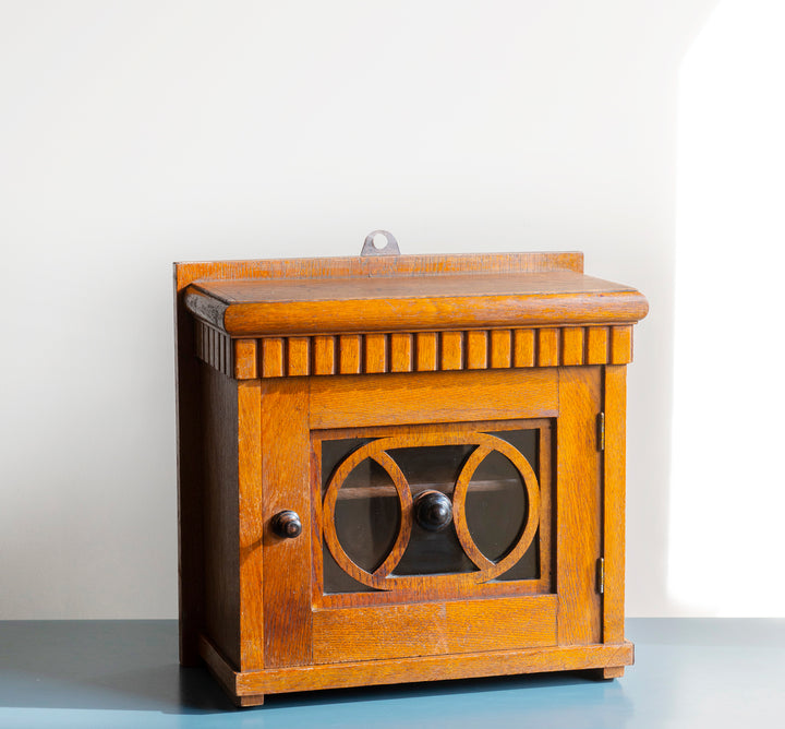 Art Deco Hanging Cabinet With Glass Window, 1920s