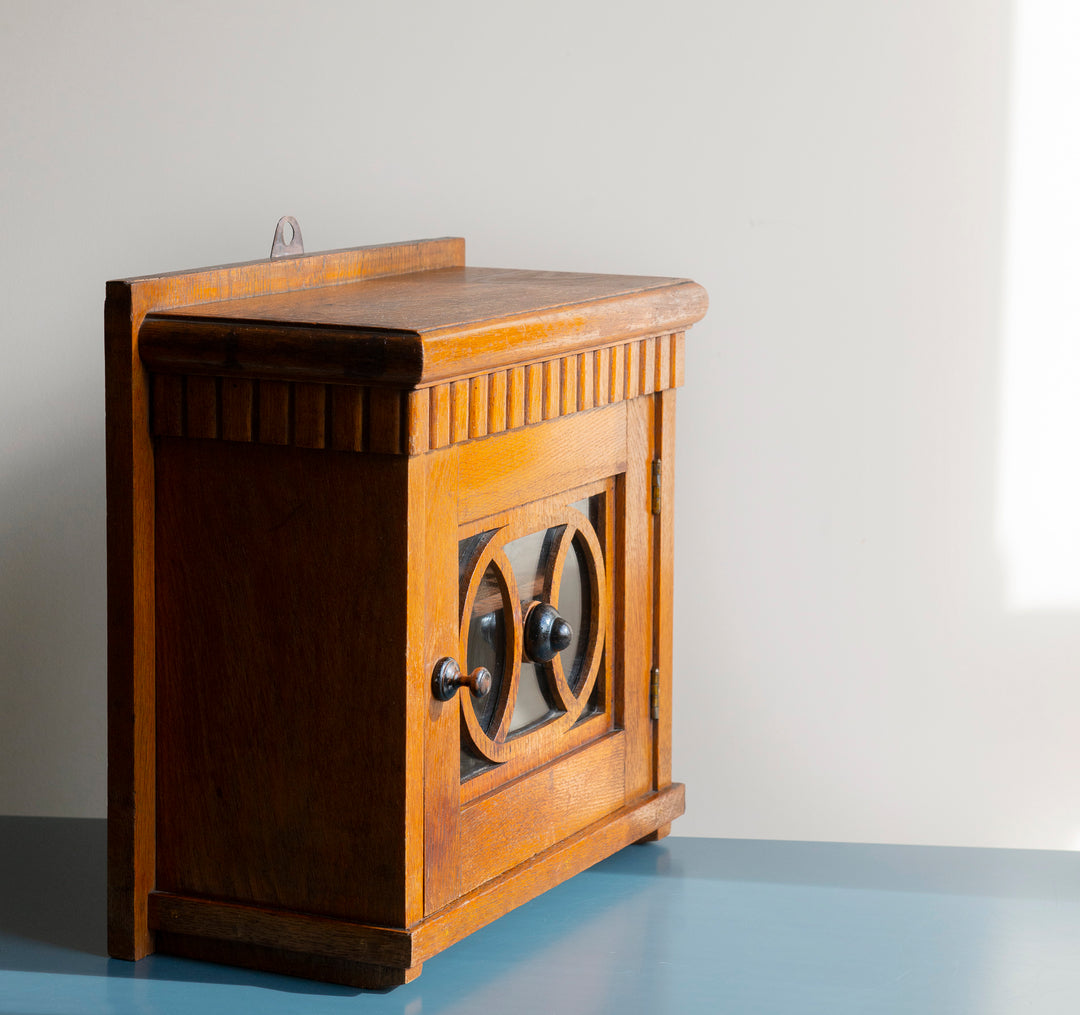 Art Deco Hanging Cabinet With Glass Window, 1920s