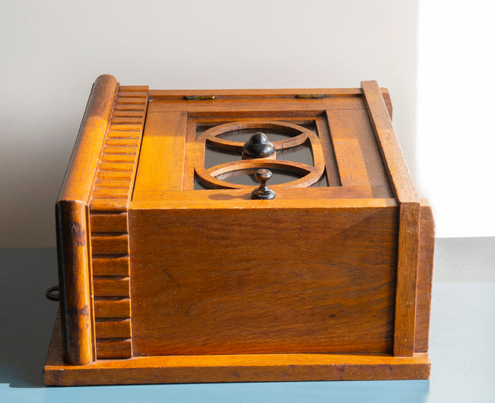 Art Deco Hanging Cabinet With Glass Window, 1920s