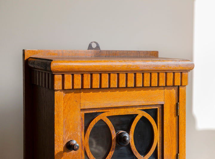 Art Deco Hanging Cabinet With Glass Window, 1920s