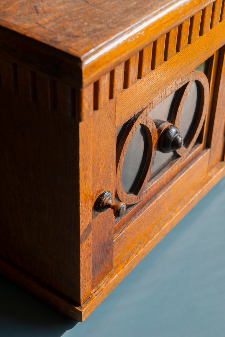 Art Deco Hanging Cabinet With Glass Window, 1920s