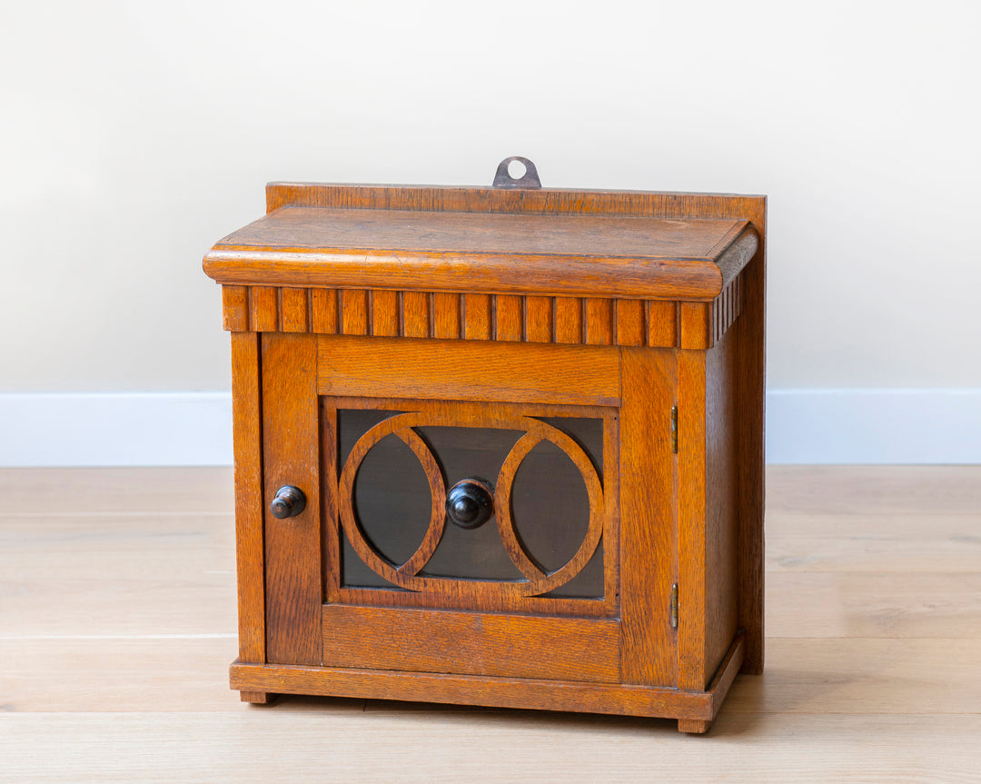 Art Deco Hanging Cabinet With Glass Window, 1920s