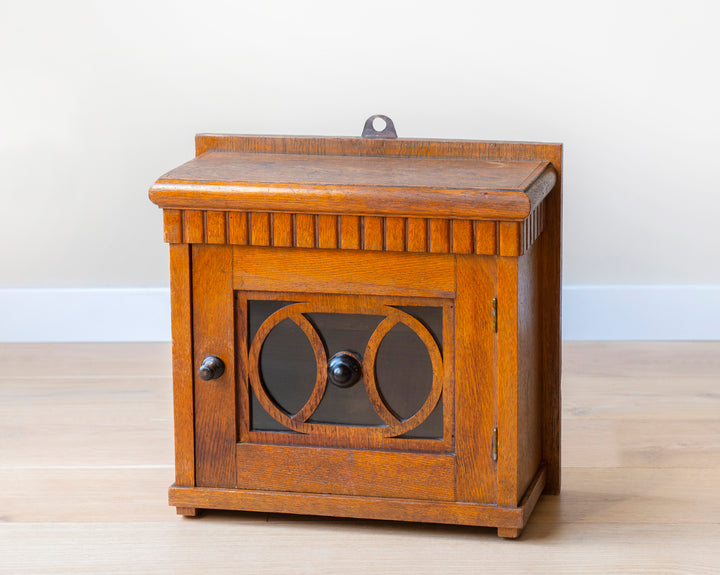 Art Deco Hanging Cabinet With Glass Window, 1920s