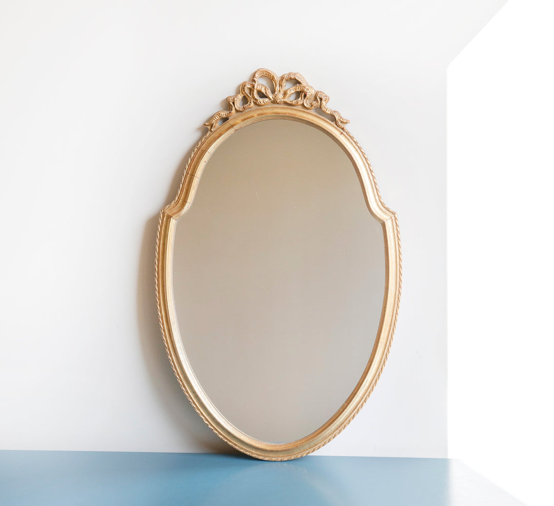 Large Golden Mirror With Bow, Deknudt, 1960s