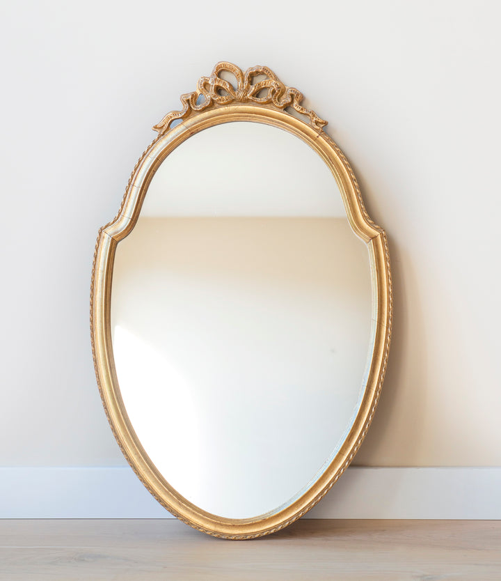 Large Golden Mirror With Bow, Deknudt, 1960s