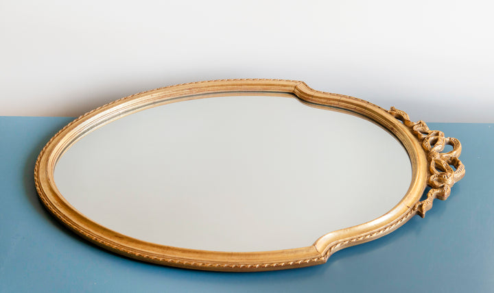 Large Golden Mirror With Bow, Deknudt, 1960s