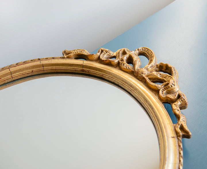 Large Golden Mirror With Bow, Deknudt, 1960s