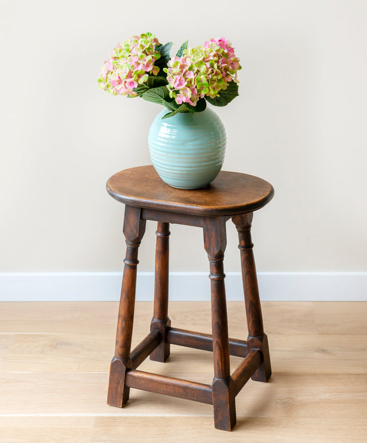 Antique French Farmers Stool, Oak Wood