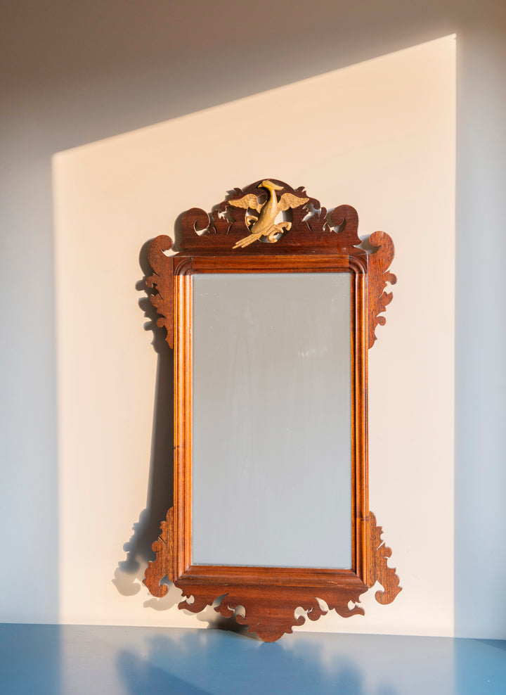 Georgian Fret Cut Chippendale Mirror, Mahogany Wood