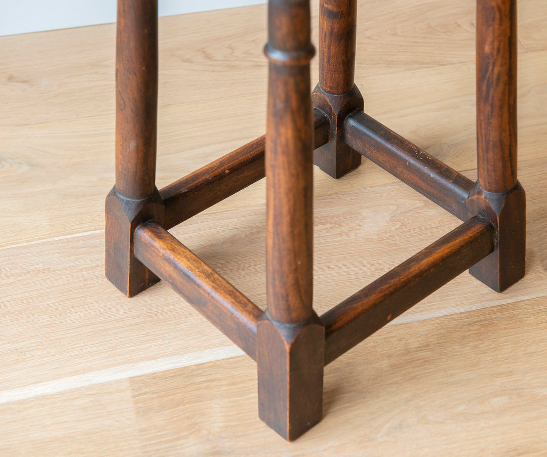 Antique French Farmers Stool, Oak Wood