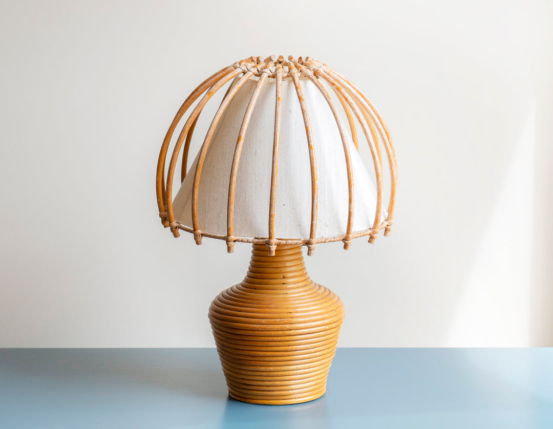 Large Bamboo Lamp by Louis Sognot, 1950s Design