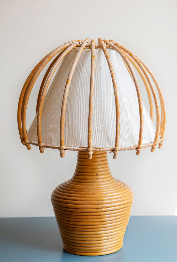 Large Bamboo Lamp by Louis Sognot, 1950s Design