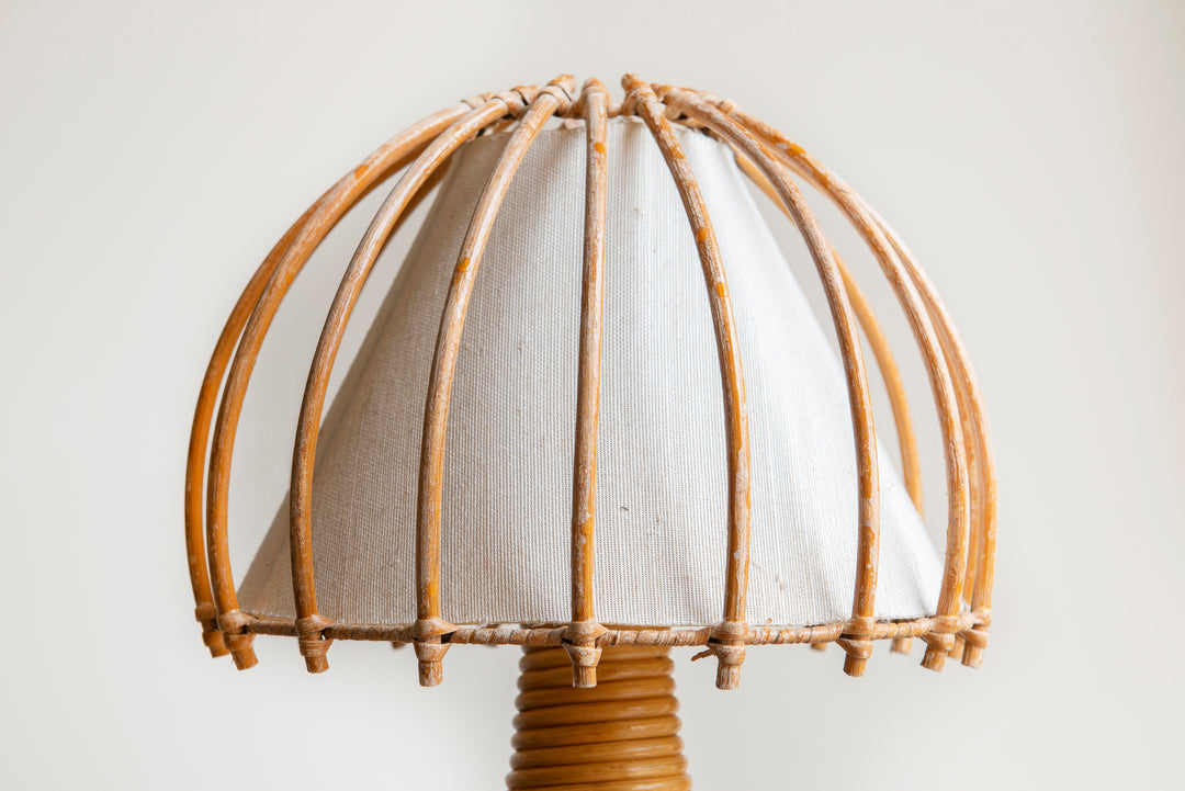 Large Bamboo Lamp by Louis Sognot, 1950s Design