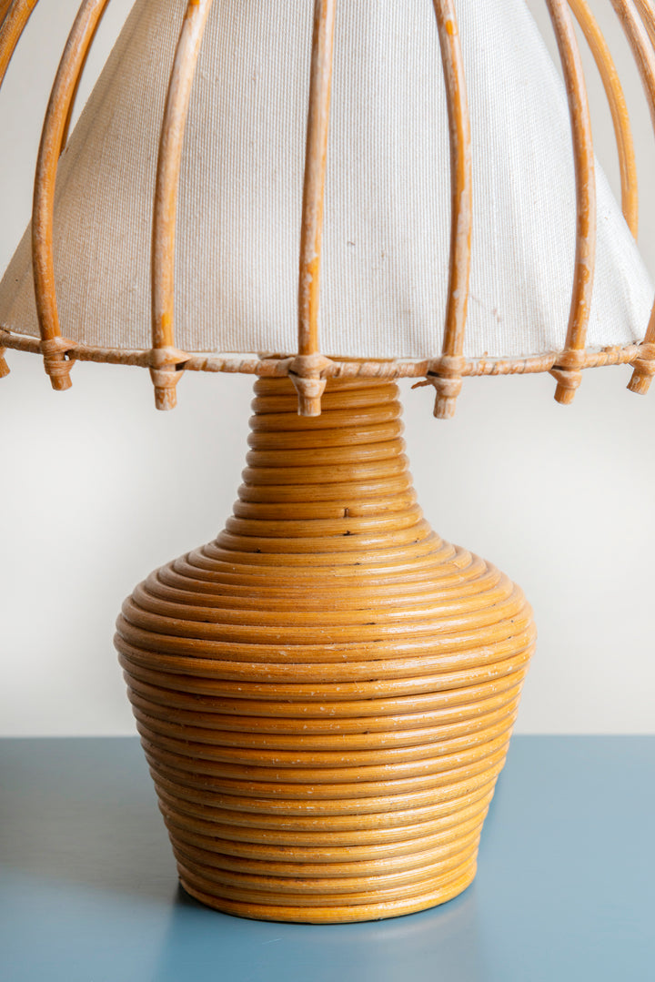 Large Bamboo Lamp by Louis Sognot, 1950s Design