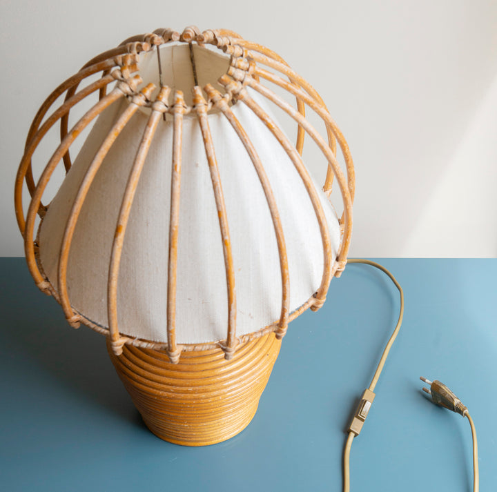 Large Bamboo Lamp by Louis Sognot, 1950s Design