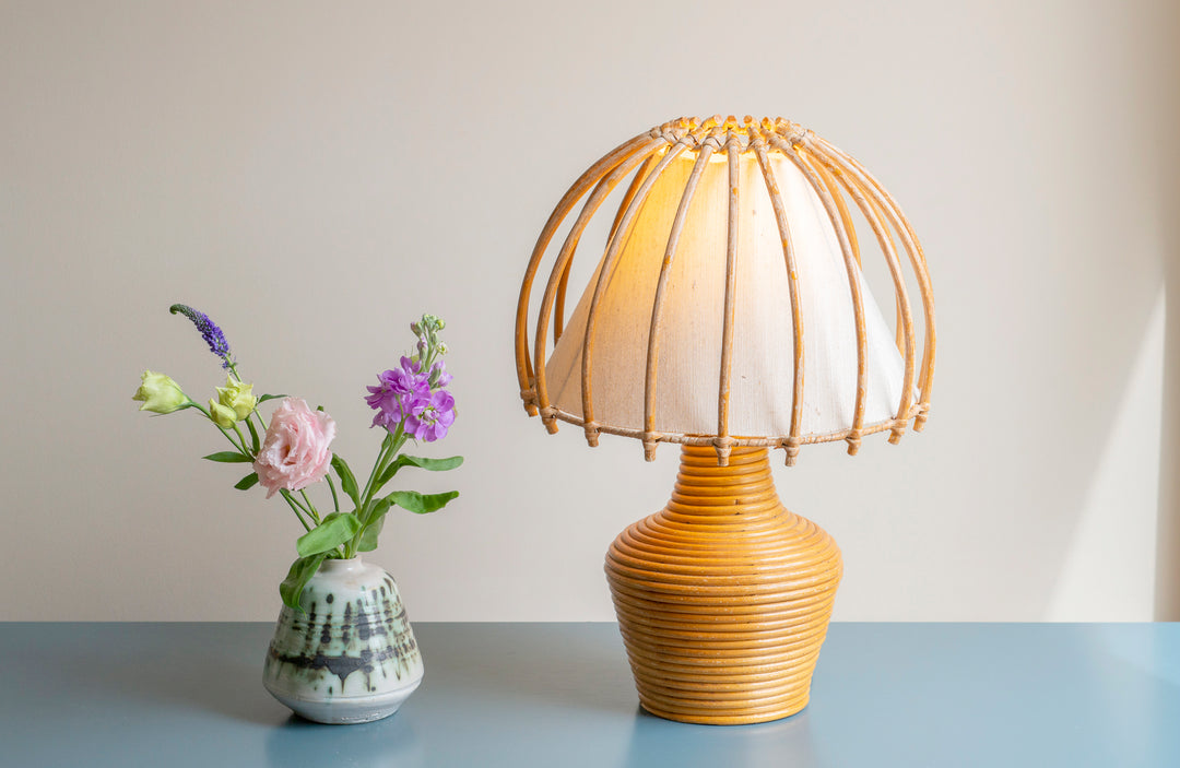 Large Bamboo Lamp by Louis Sognot, 1950s Design