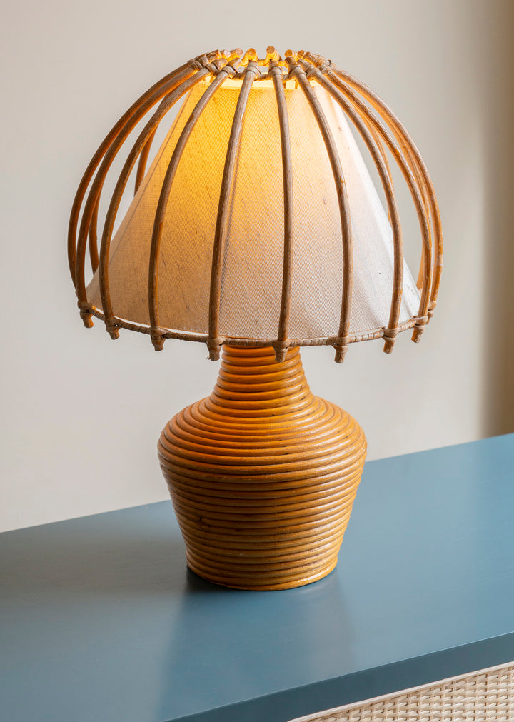 Large Bamboo Lamp by Louis Sognot, 1950s Design