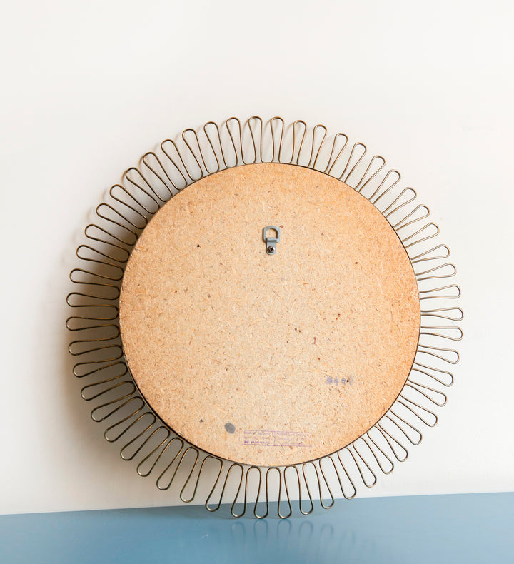 Sun Mirror With Brass Loop Edge, Attributed To Josef Frank