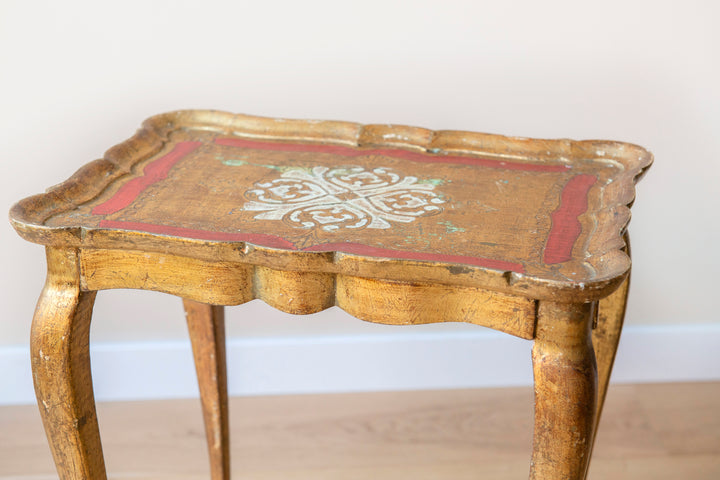 Italian Florentine Gilded Side Table, 1960s