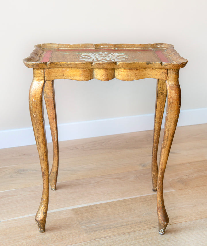 Italian Florentine Gilded Side Table, 1960s