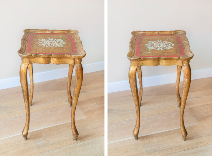 Italian Florentine Gilded Side Table, 1960s