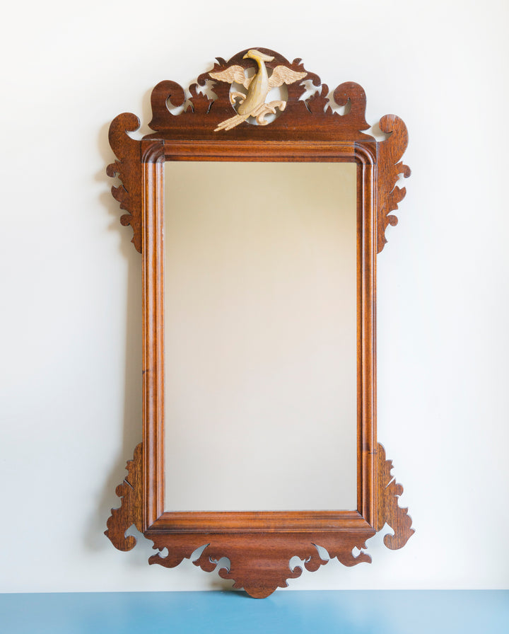 Georgian Fret Cut Chippendale Mirror, Mahogany Wood