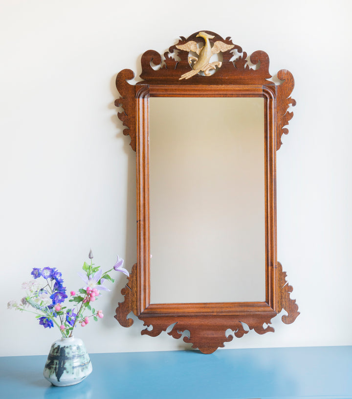 Georgian Fret Cut Chippendale Mirror, Mahogany Wood