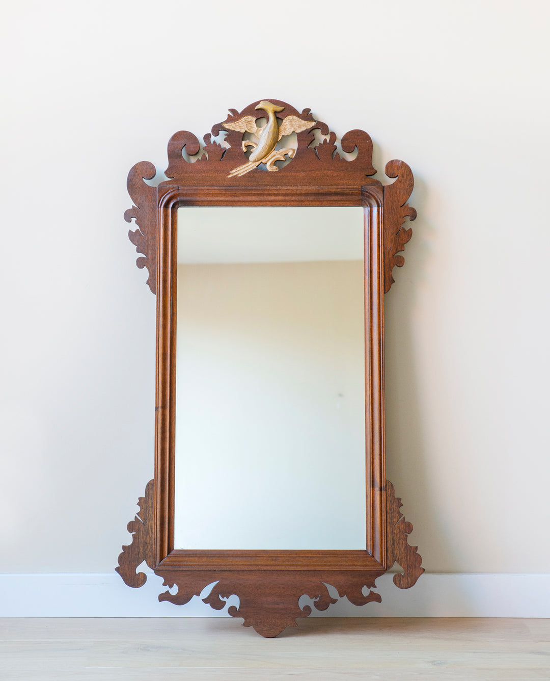 Georgian Fret Cut Chippendale Mirror, Mahogany Wood