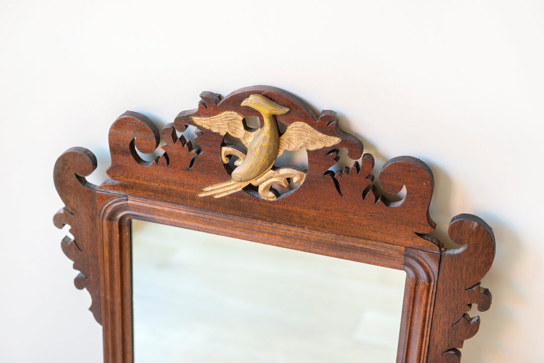 Georgian Fret Cut Chippendale Mirror, Mahogany Wood