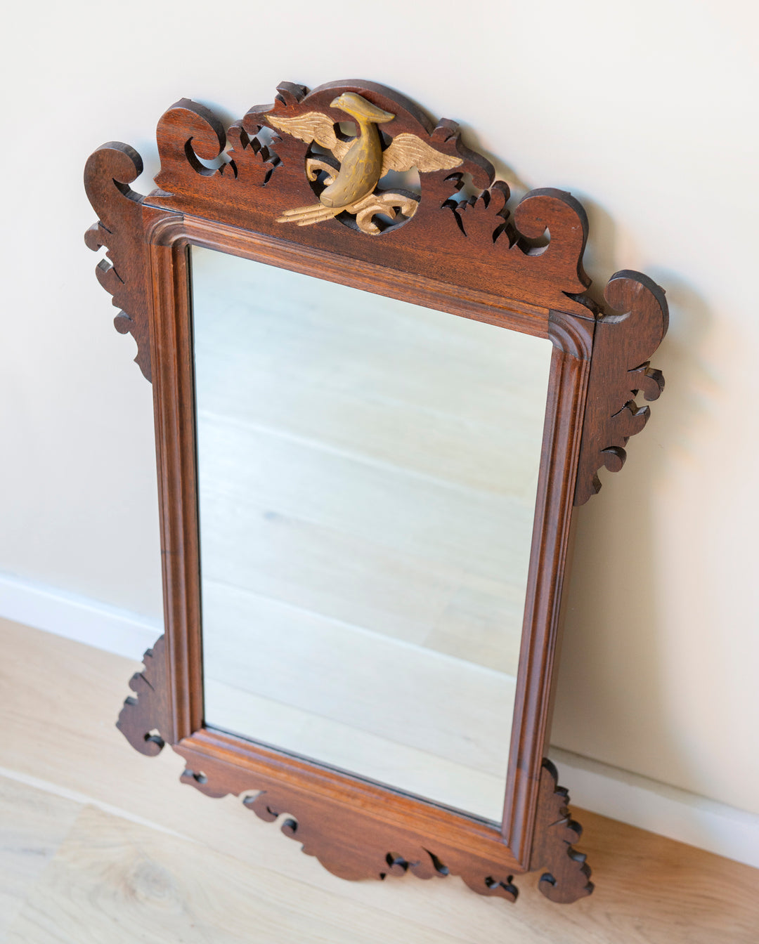 Georgian Fret Cut Chippendale Mirror, Mahogany Wood