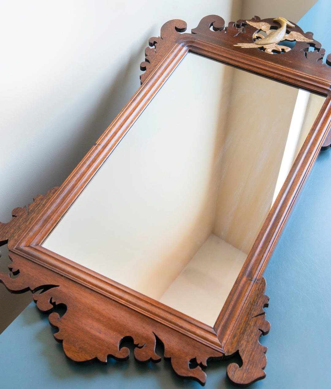 Georgian Fret Cut Chippendale Mirror, Mahogany Wood