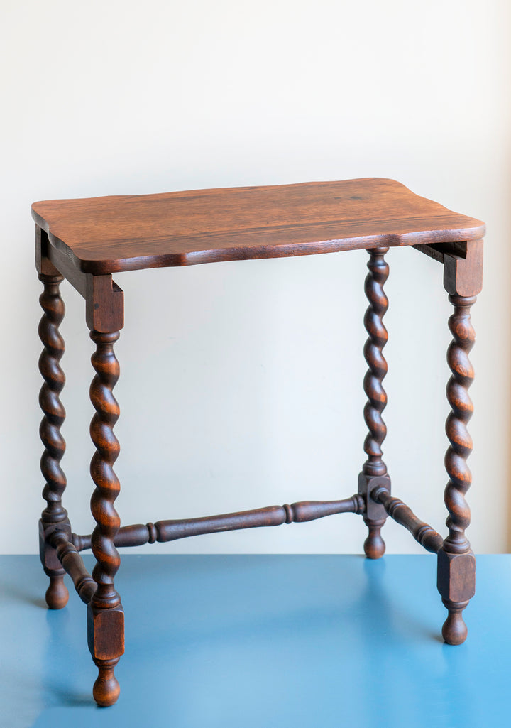 Antique Barley Twist Coffee Table, Oak Wood