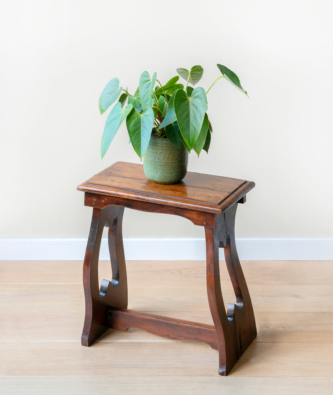 Antique Mahogany Stool, Arts And Crafts, 19th Century