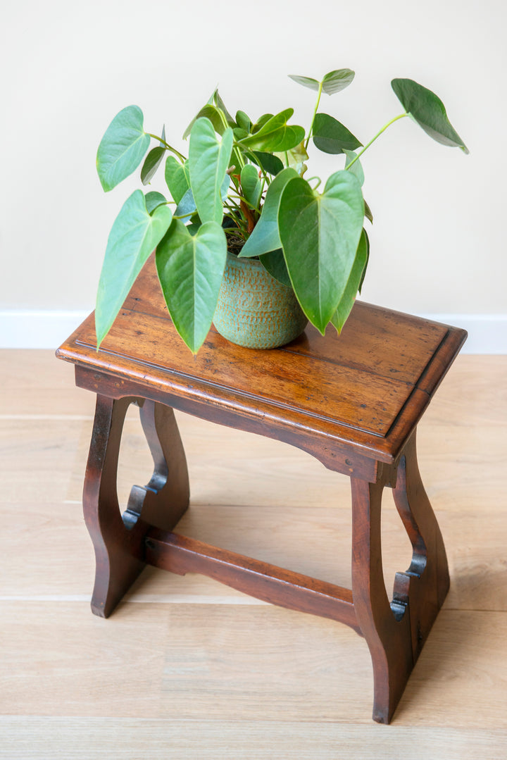 Antique Mahogany Stool, Arts And Crafts, 19th Century