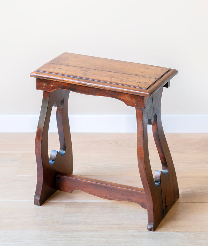 Antique Mahogany Stool, Arts And Crafts, 19th Century