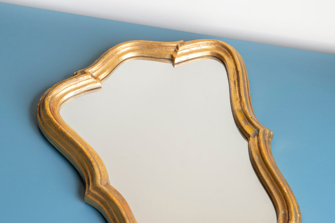 Gold Mirror With Scalloped Frame, 1960s