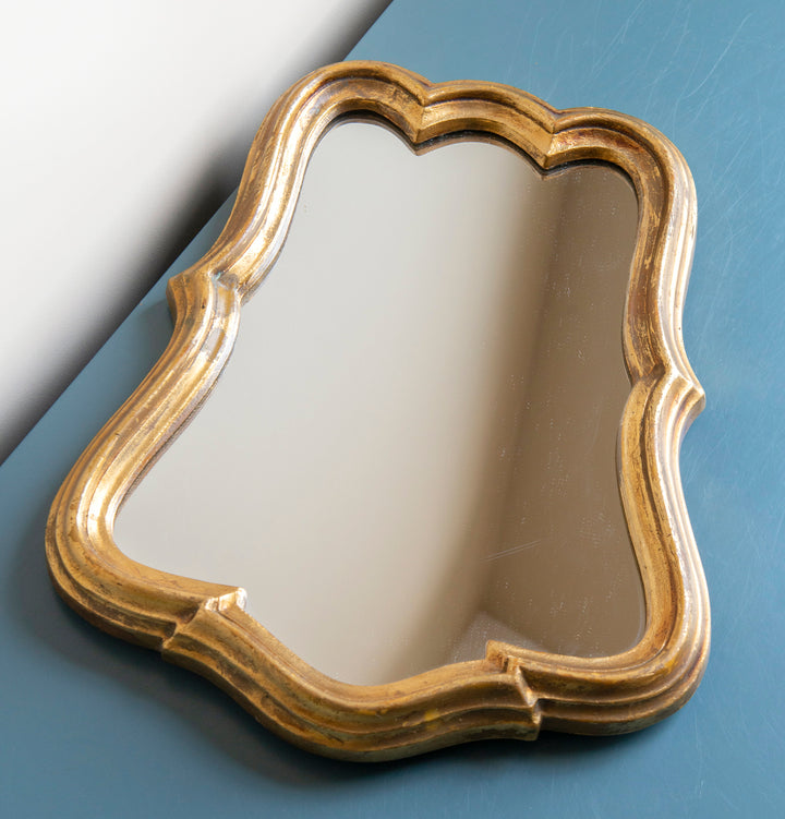 Gold Mirror With Scalloped Frame, 1960s